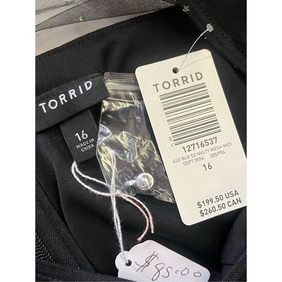 Torrid Woman’s Special Occassion Black Mesh & Iridescent Stars Whimsical MIDI Wi - Picture 6 of 6